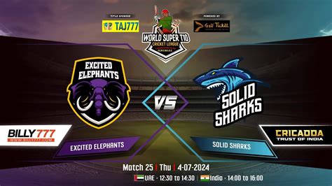 excited elephant vs solid sharks live match
